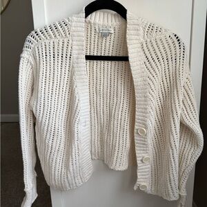 American Eagle Outfitters Cream Knit Cardigan